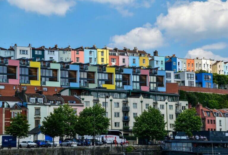 Photograph of Bristol's Colorful Houses, Bristol Travel Photography