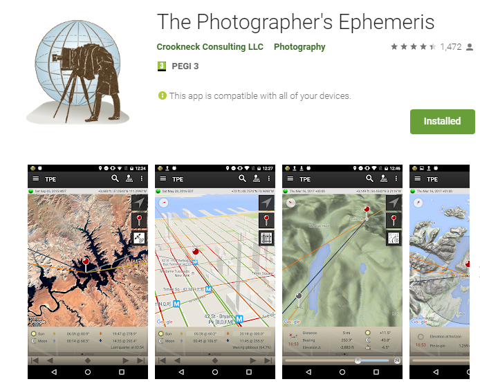 The Photographer's Ephemeris, photography app