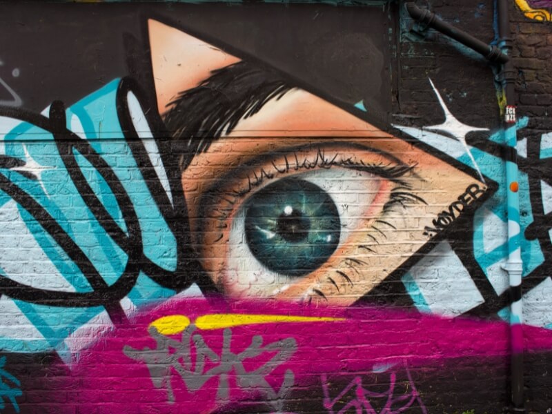 Eye inside a triangle Street art in Shoreditch